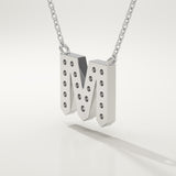 0.202 TCW Round Lab-Grown Diamond M Initial Necklace