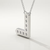 0.24 TCW Round Lab-Grown Diamond L Initial Necklace