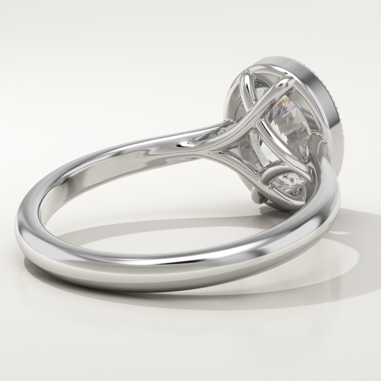 Oval Cut Bezel Lab-Grown Diamond Engagement Ring