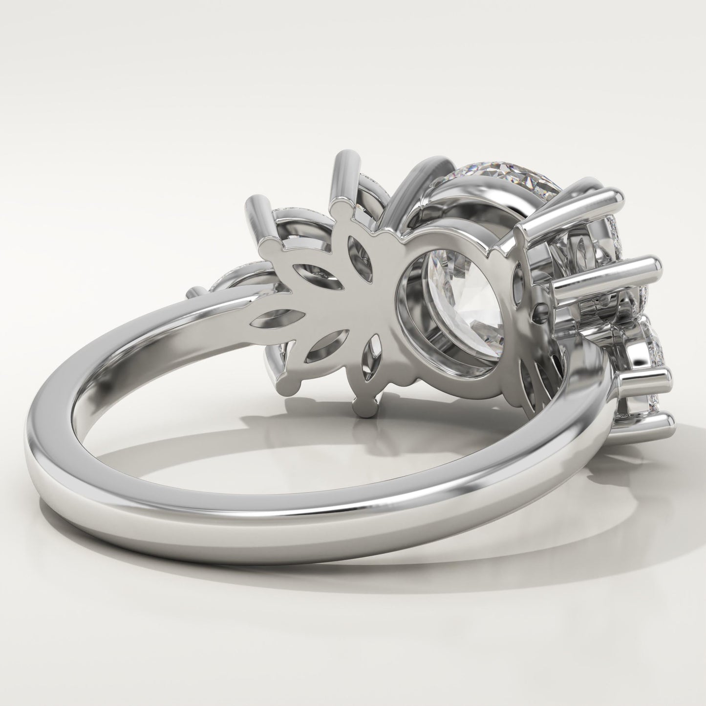 Round Cut Cluster Lab-Grown Diamond Engagement Ring