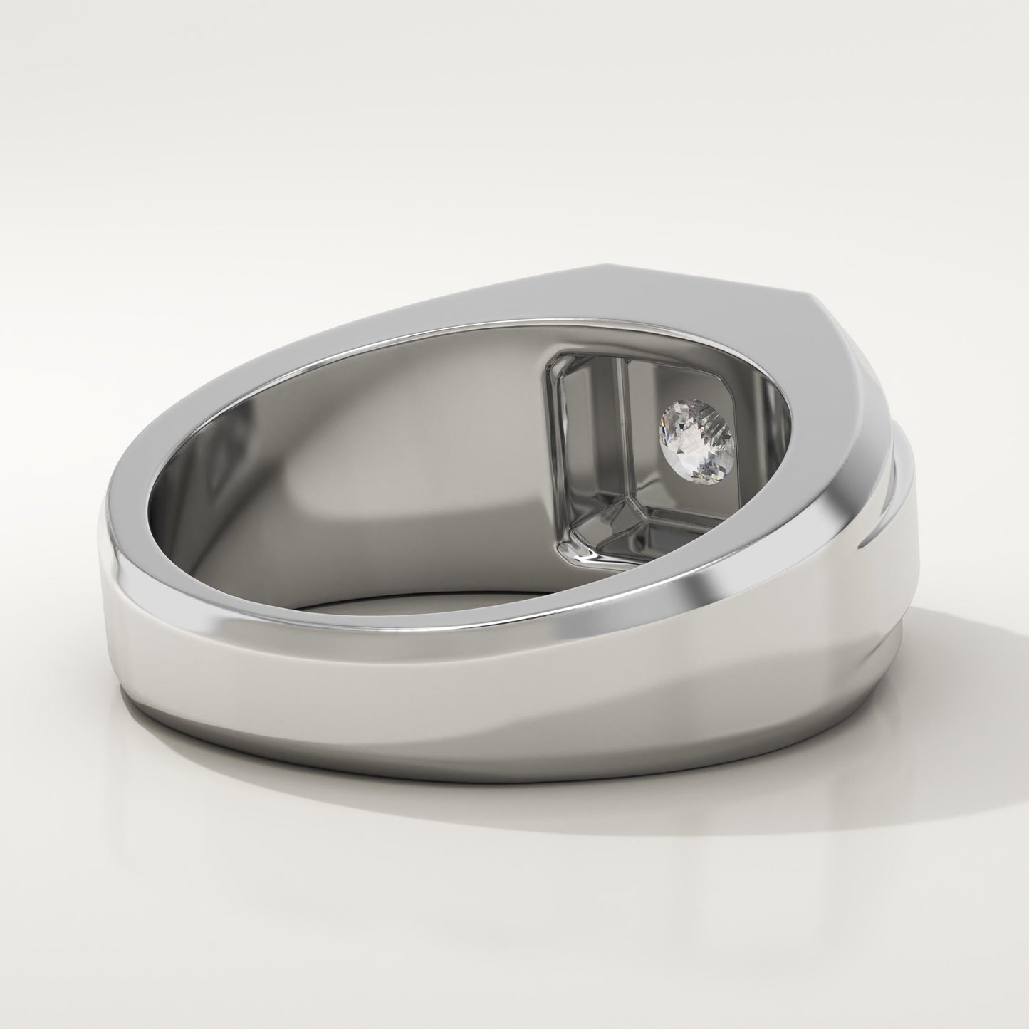 0.5 CT Princess Lab-Grown Diamond Solitaire Wedding Band For Men