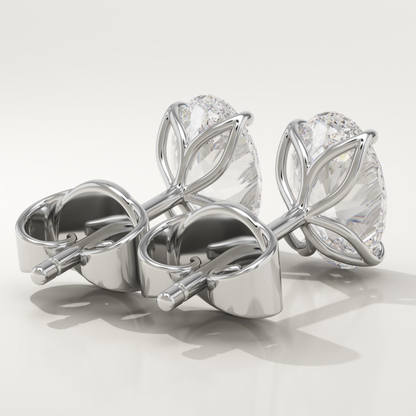 1 TCW Oval Lab-Grown Diamond Stud Earrings