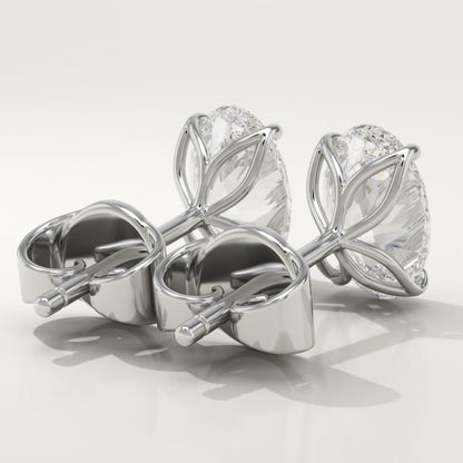 1 TCW Oval Lab-Grown Diamond Stud Earrings