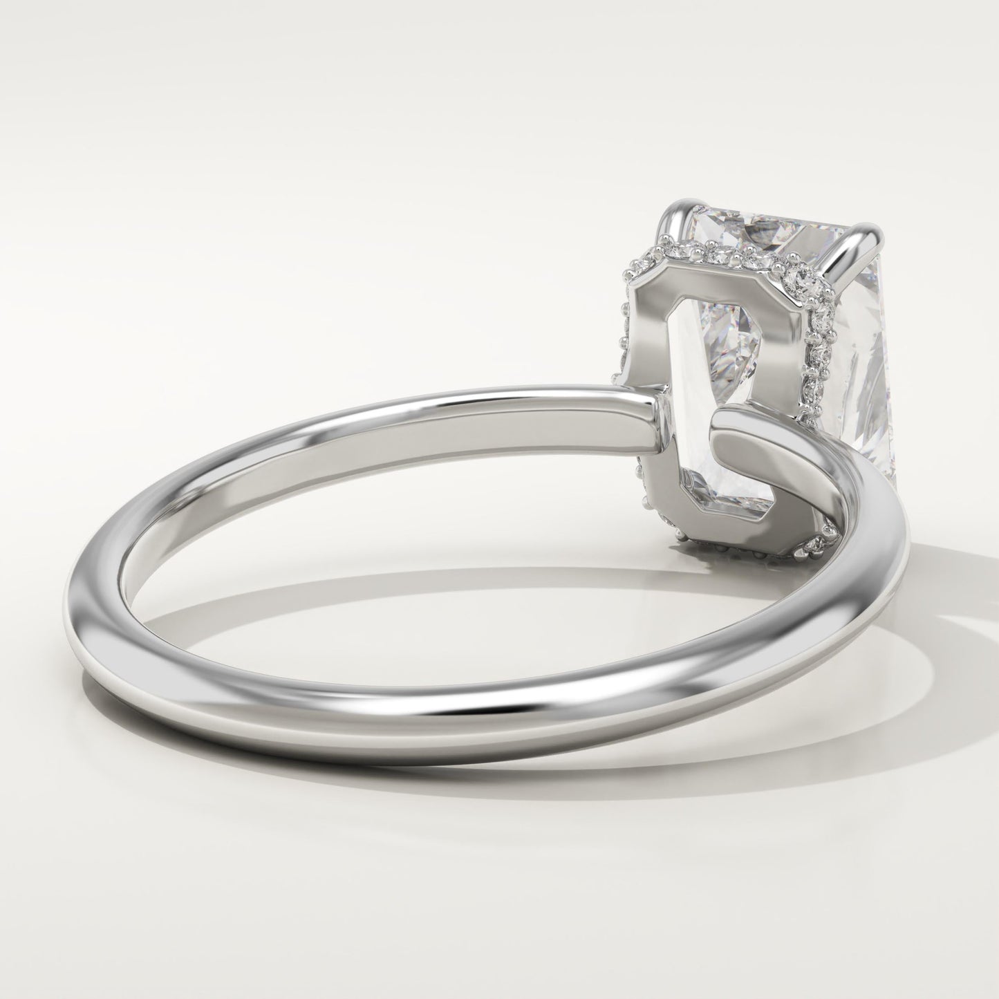 2 CT Radiant Cut Hidden Halo Moissanite Engagement Ring