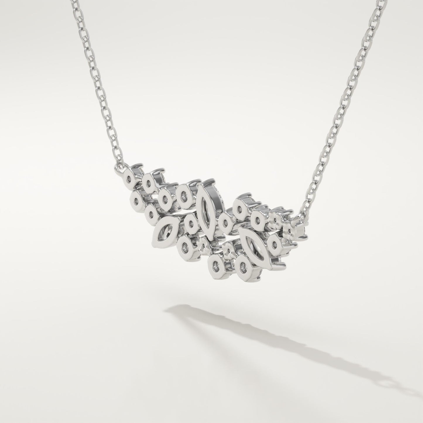0.248 TCW Round & Marquise Lab-Grown Diamond Charm Necklace