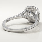 2.0 CT Cushion Cut Halo & Pave Lab-Grown Diamond Engagement Ring