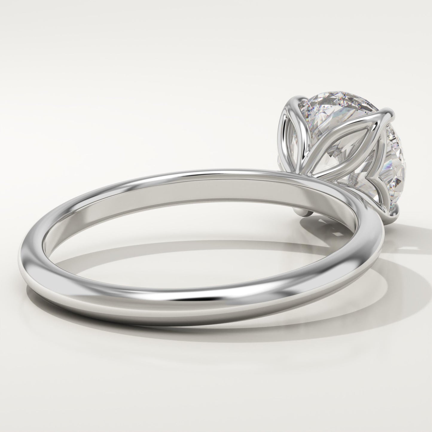 2 CT Round Cut Solitaire Moissanite Engagement Ring