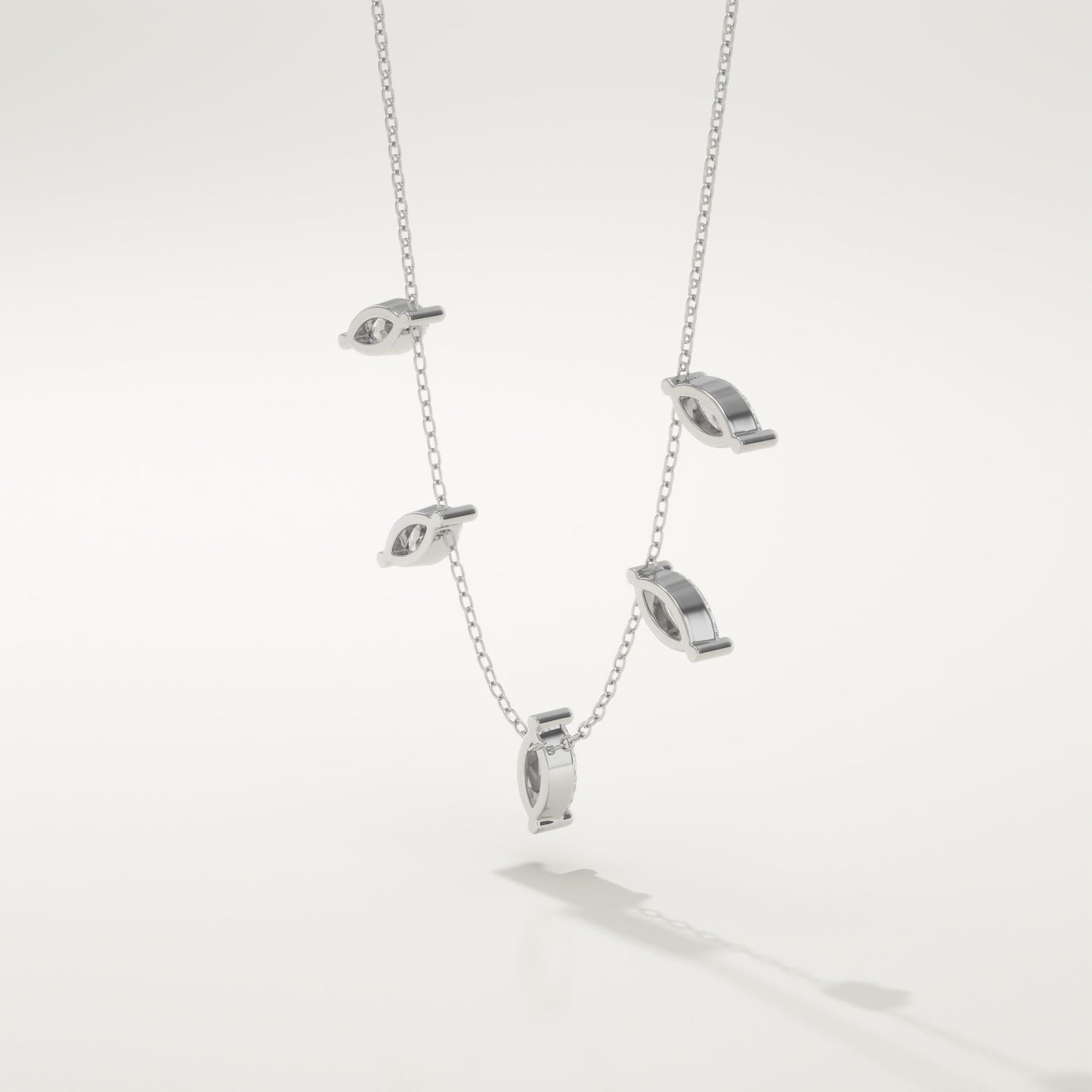 0.88 TCW Marquise Lab-Grown Diamond Charm Necklace