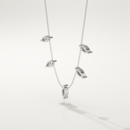 0.88 TCW Marquise Lab-Grown Diamond Charm Necklace