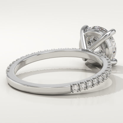Round Cut Pave Lab-Grown Diamond Engagement Ring