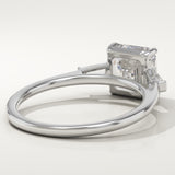 2.0 CT Asscher Cut Three Stone Lab-Grown Diamond Engagement Ring