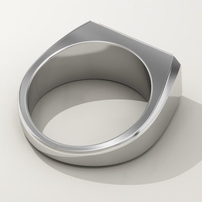 0.06 CT Round Lab-Grown Diamond Signet Wedding Band For Men