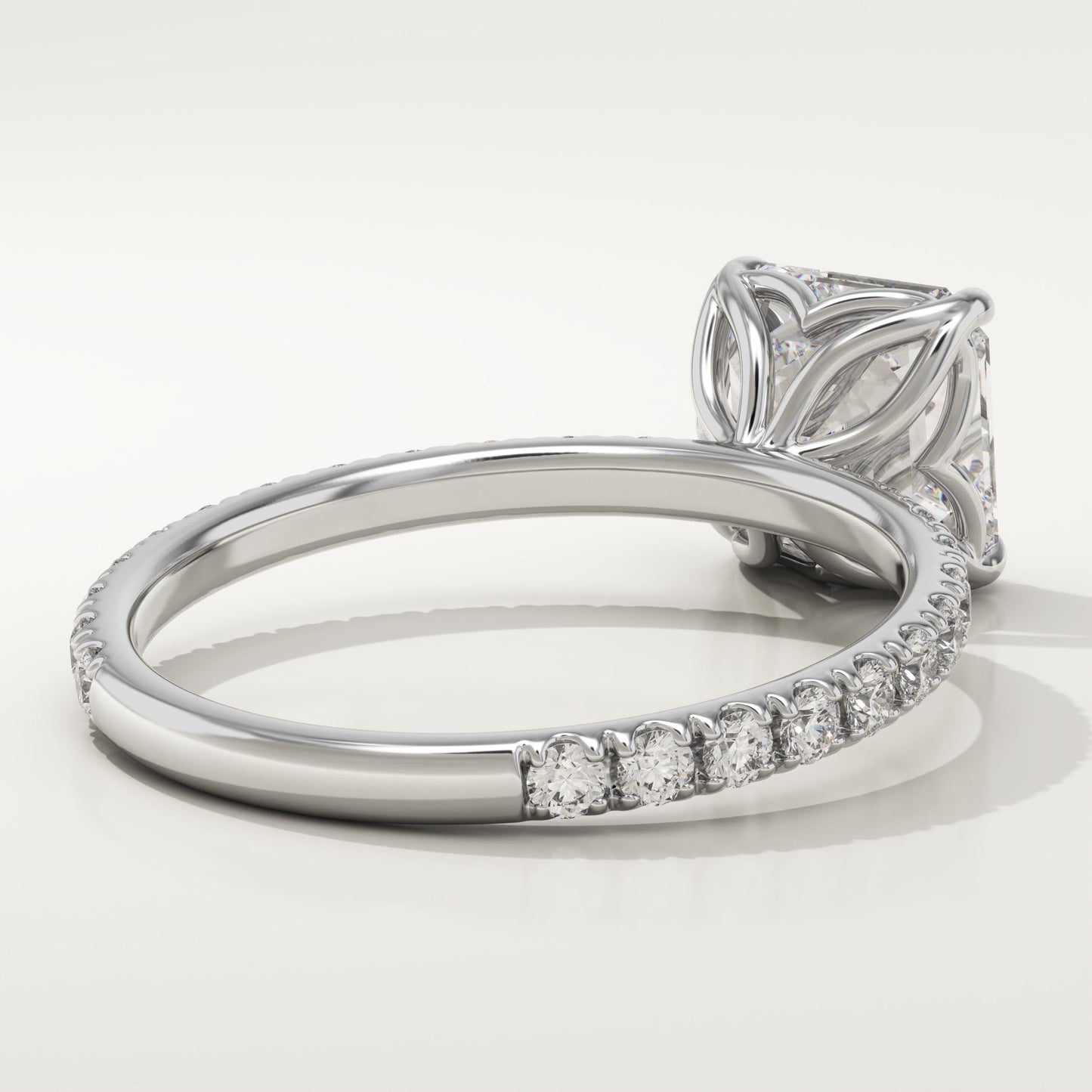 Asscher Cut Pave Lab-Grown Diamond Engagement Ring