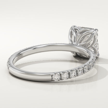 Asscher Cut Pave Lab-Grown Diamond Engagement Ring