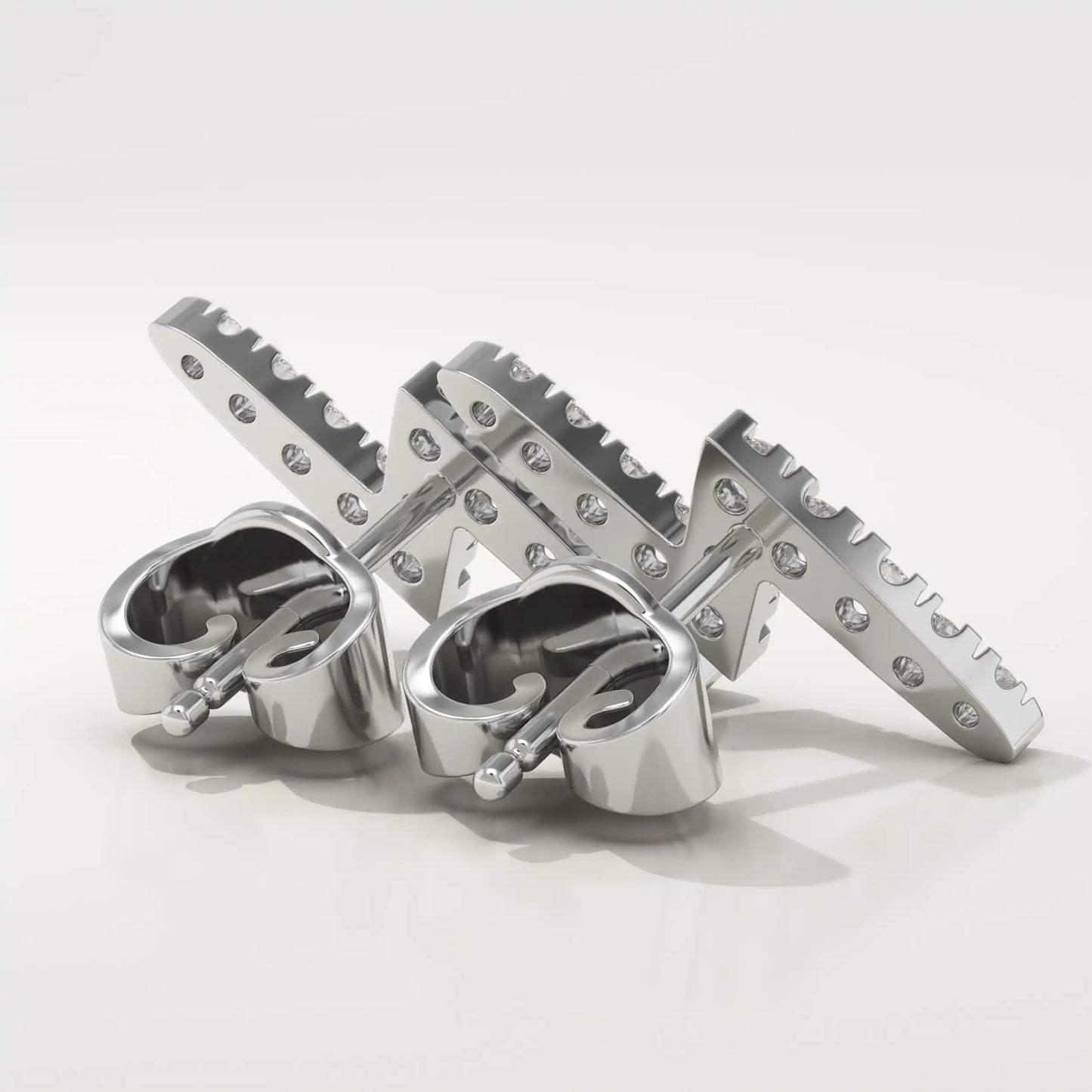 0.56 TCW Round Lab-Grown Diamond Lightning Stud Earrings
