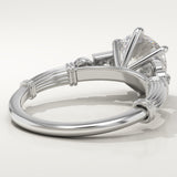 2.0 CT Round Cut Cluster Lab-Grown Diamond Engagement Ring