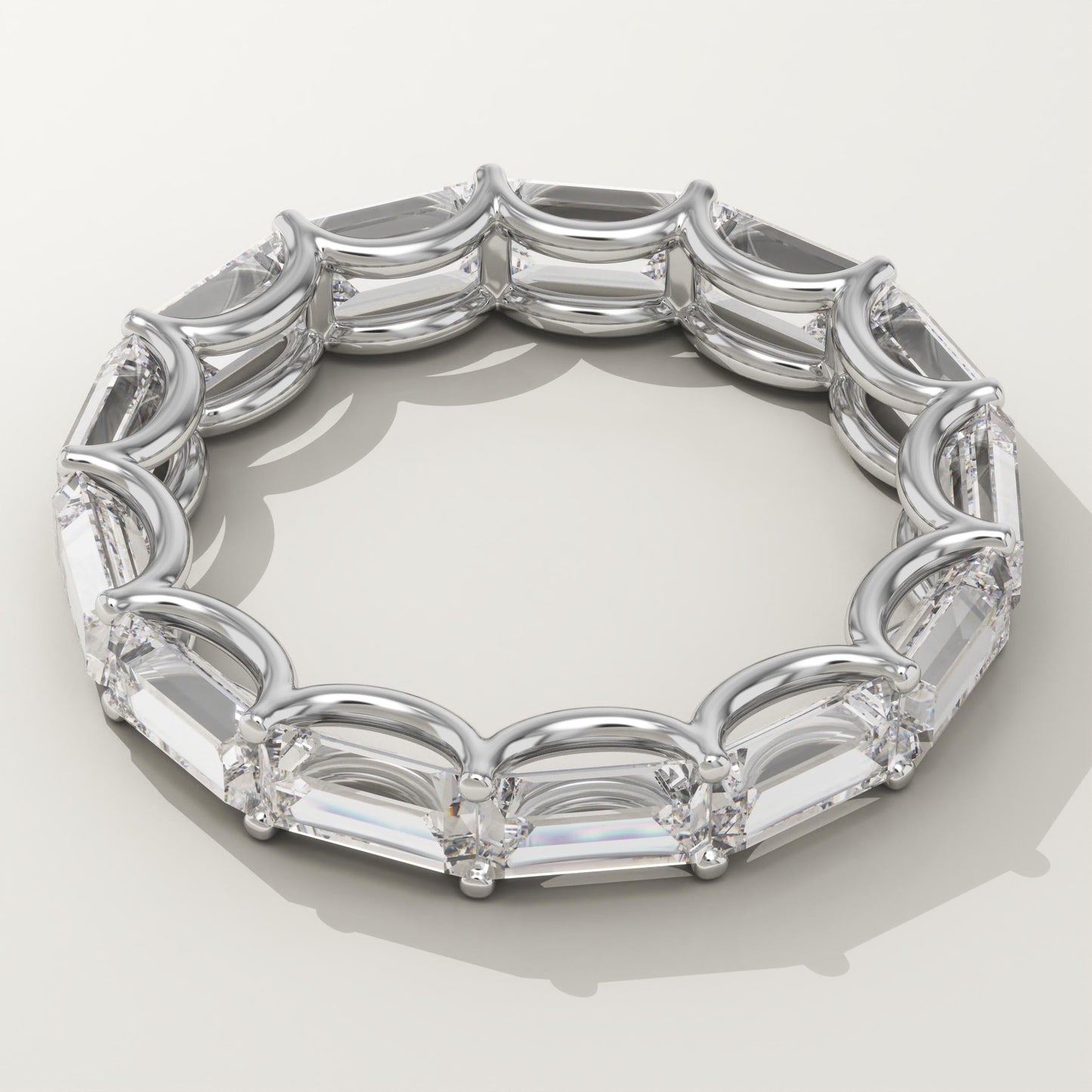 2.55 TCW Emerald Lab-Grown Diamond Full Eternity Wedding Band