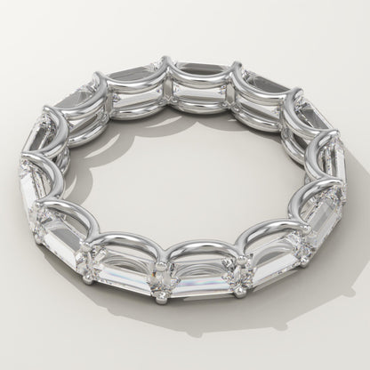 2.55 TCW Emerald Lab-Grown Diamond Full Eternity Wedding Band