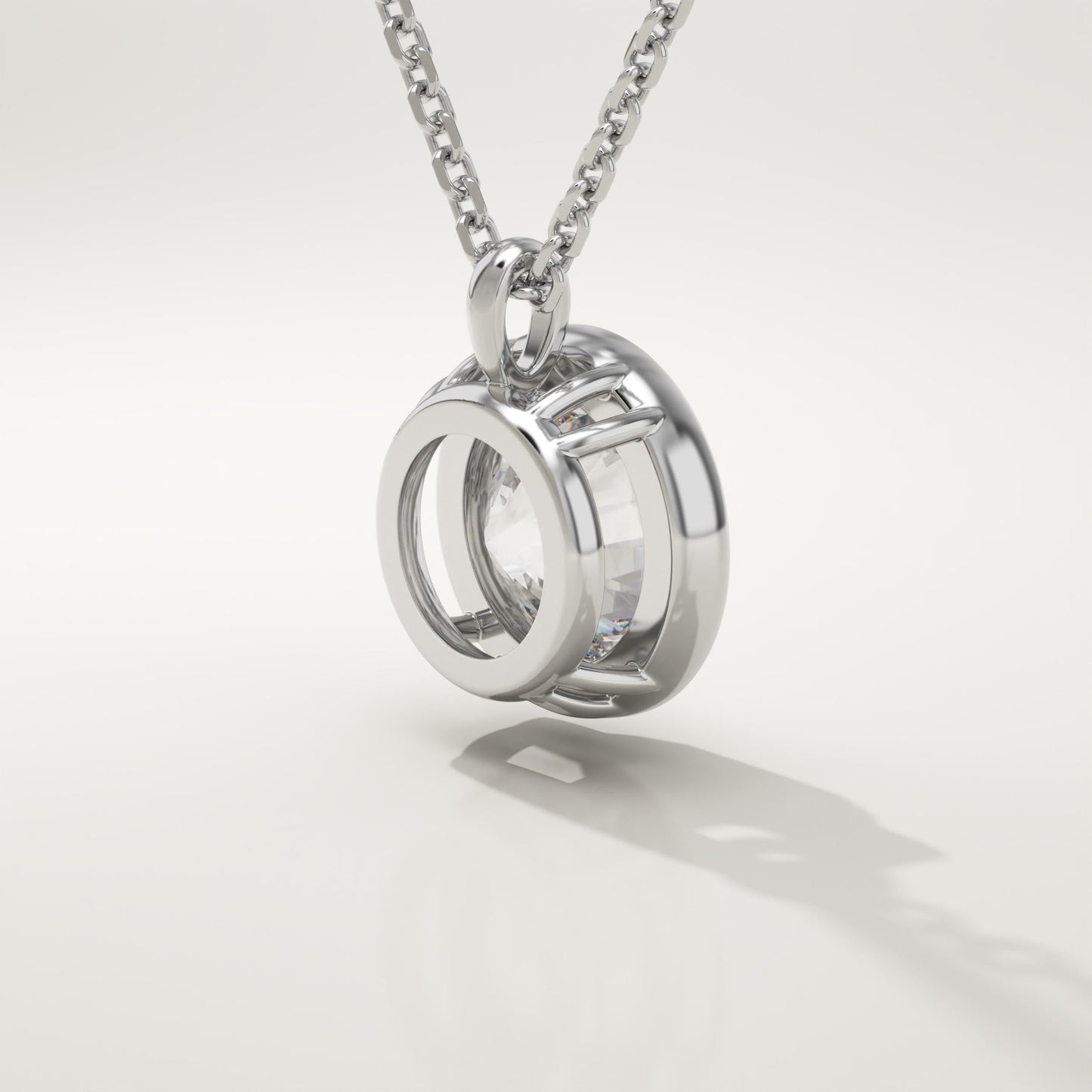 2 CT Round Lab-Grown Diamond Solitaire & Bezel Necklace
