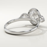 1.5 CT Oval Cut Three Stone Bezel Lab-Grown Diamond Engagement Ring