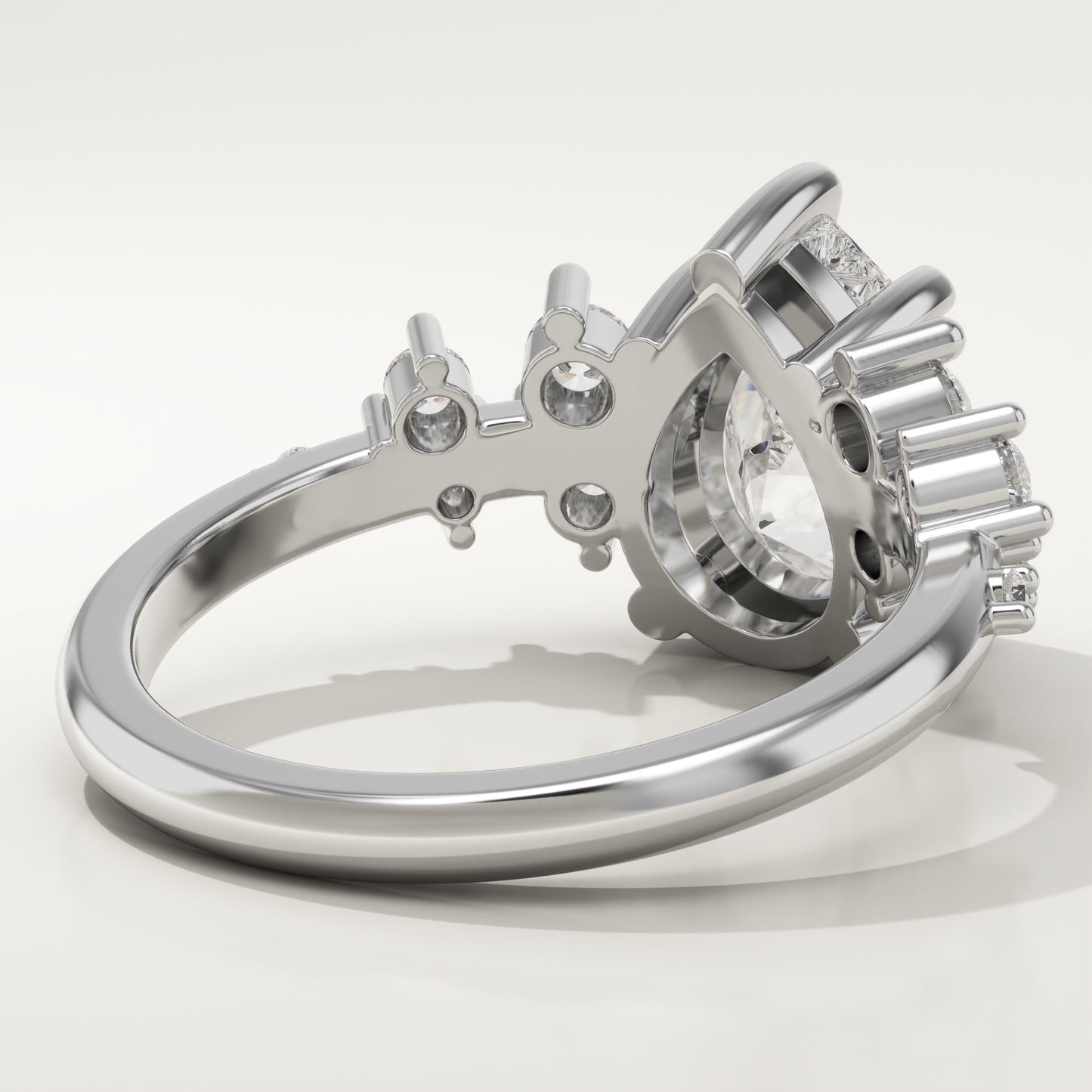 Pear Cut Cluster Lab-Grown Diamond Engagement Ring