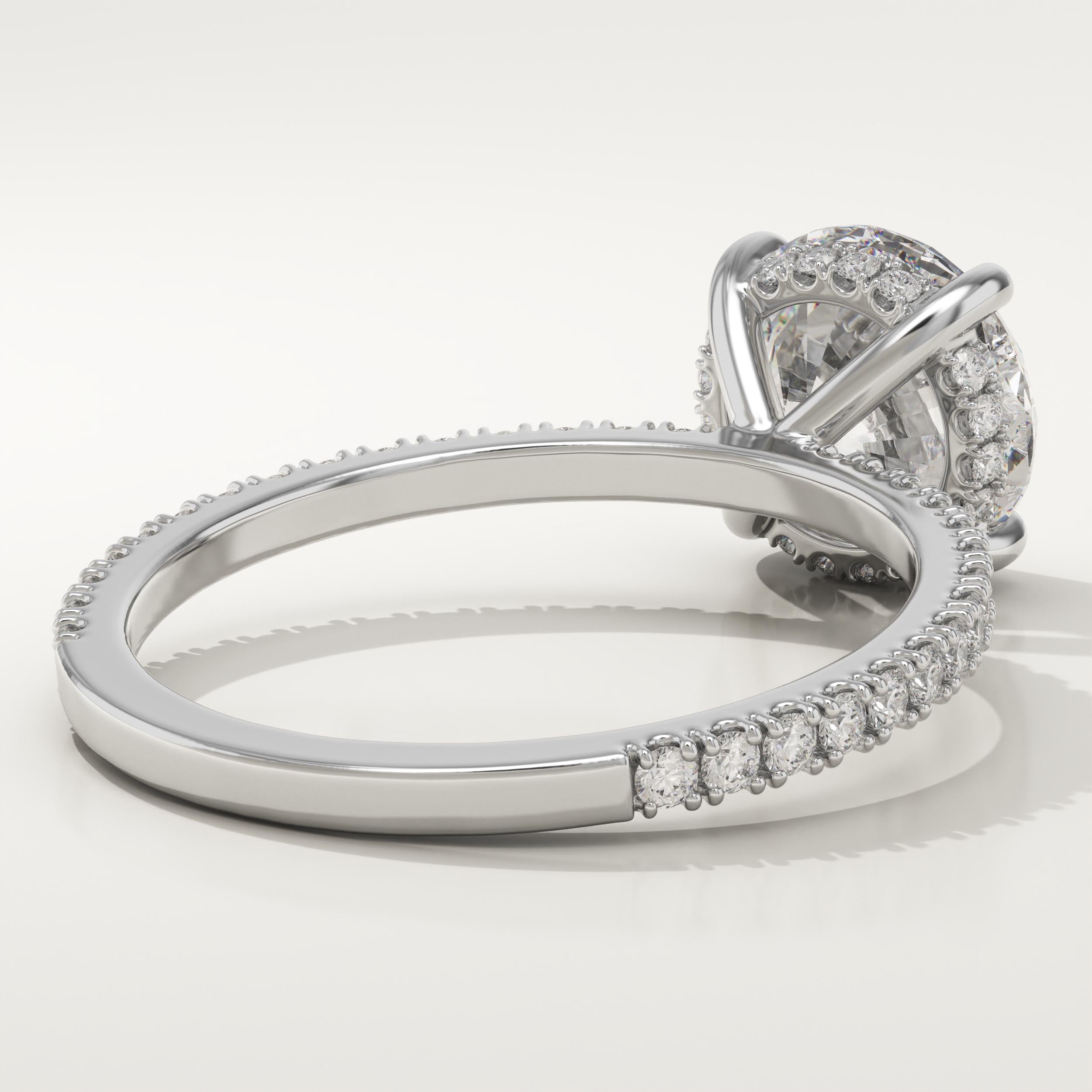 2.0 CT Round Cut Pave Lab-Grown Diamond Engagement Ring