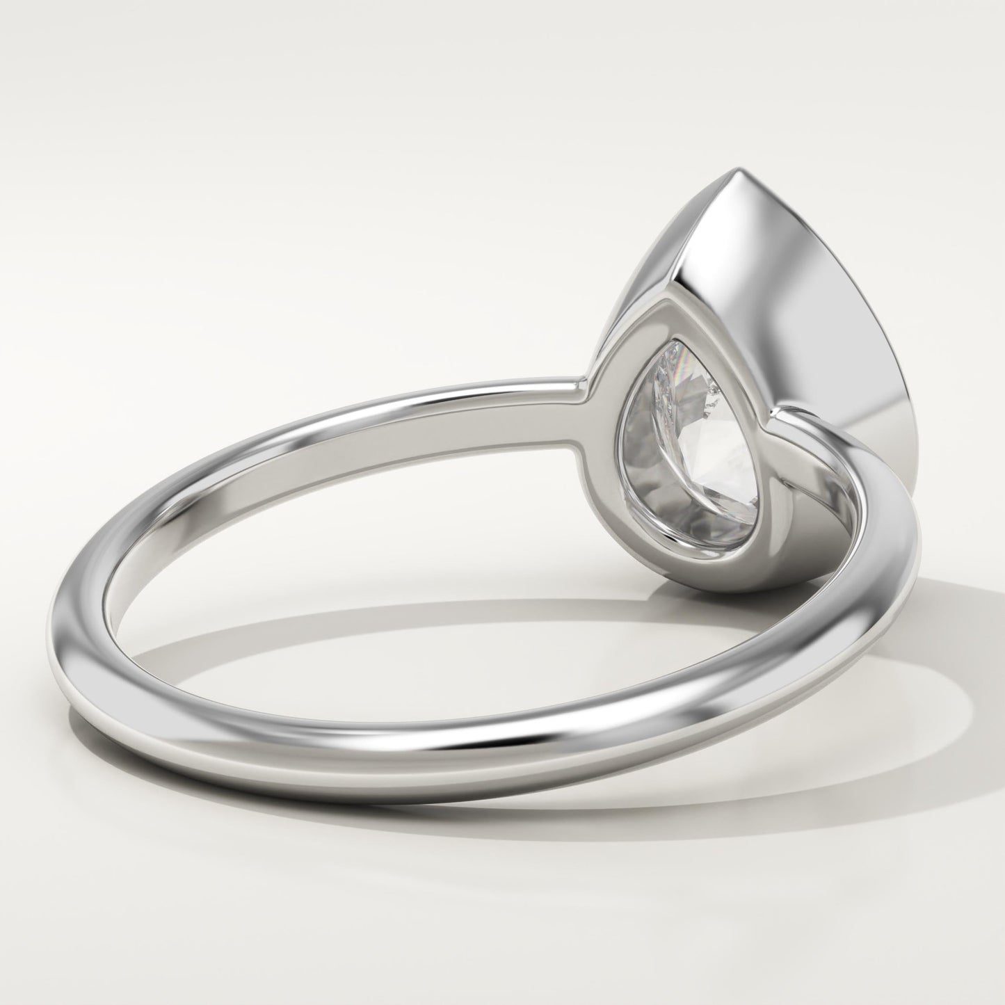 Pear Cut Bezel Lab-Grown Diamond Engagement Ring