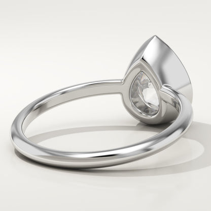 Pear Cut Bezel Lab-Grown Diamond Engagement Ring