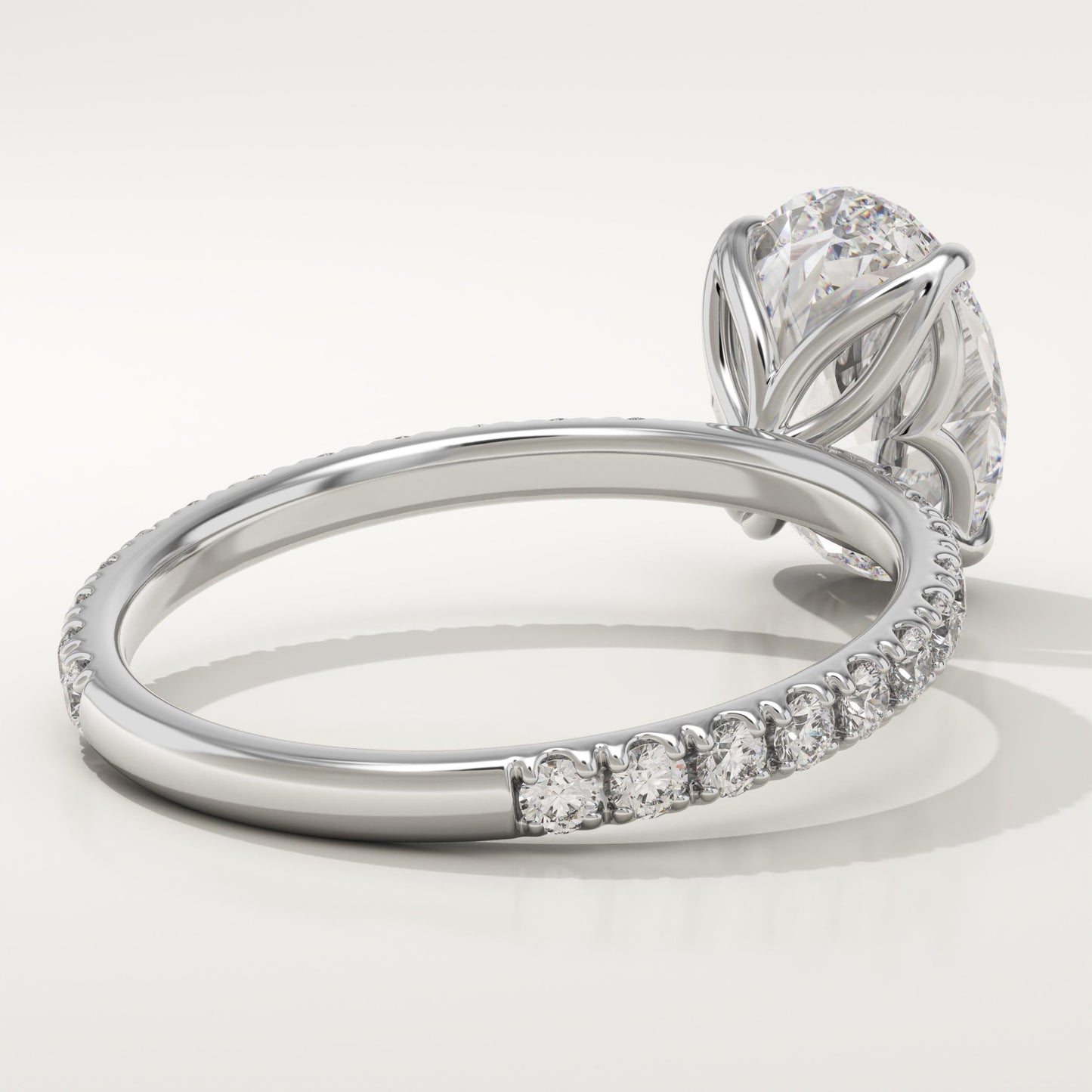 Oval Cut Pave Lab-Grown Diamond Engagement Ring