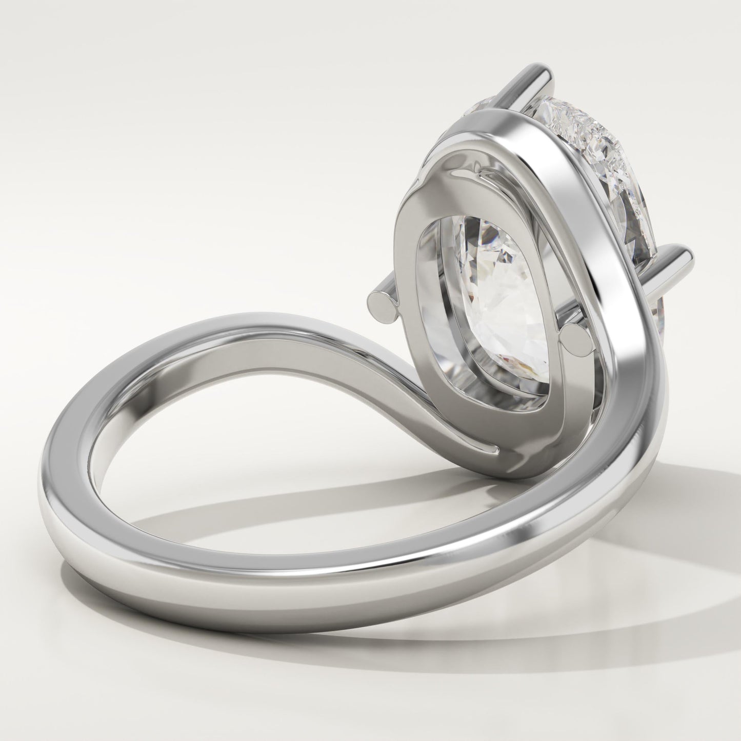 Elongated Cushion Cut Solitaire Lab-Grown Diamond Engagement Ring