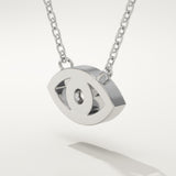 0.08 CT Round Lab-Grown Diamond Evil Eye Charm Necklace