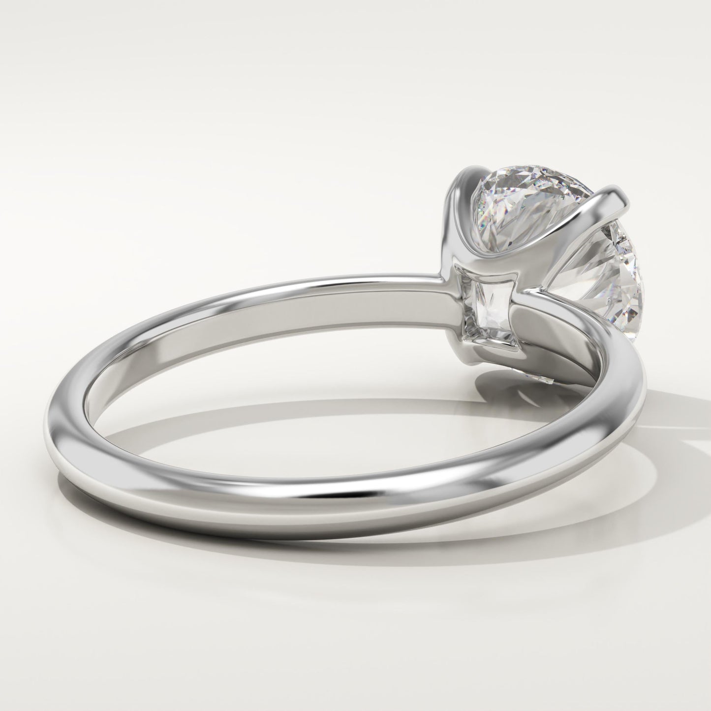 2 CT Round Cut Solitaire Moissanite Engagement Ring