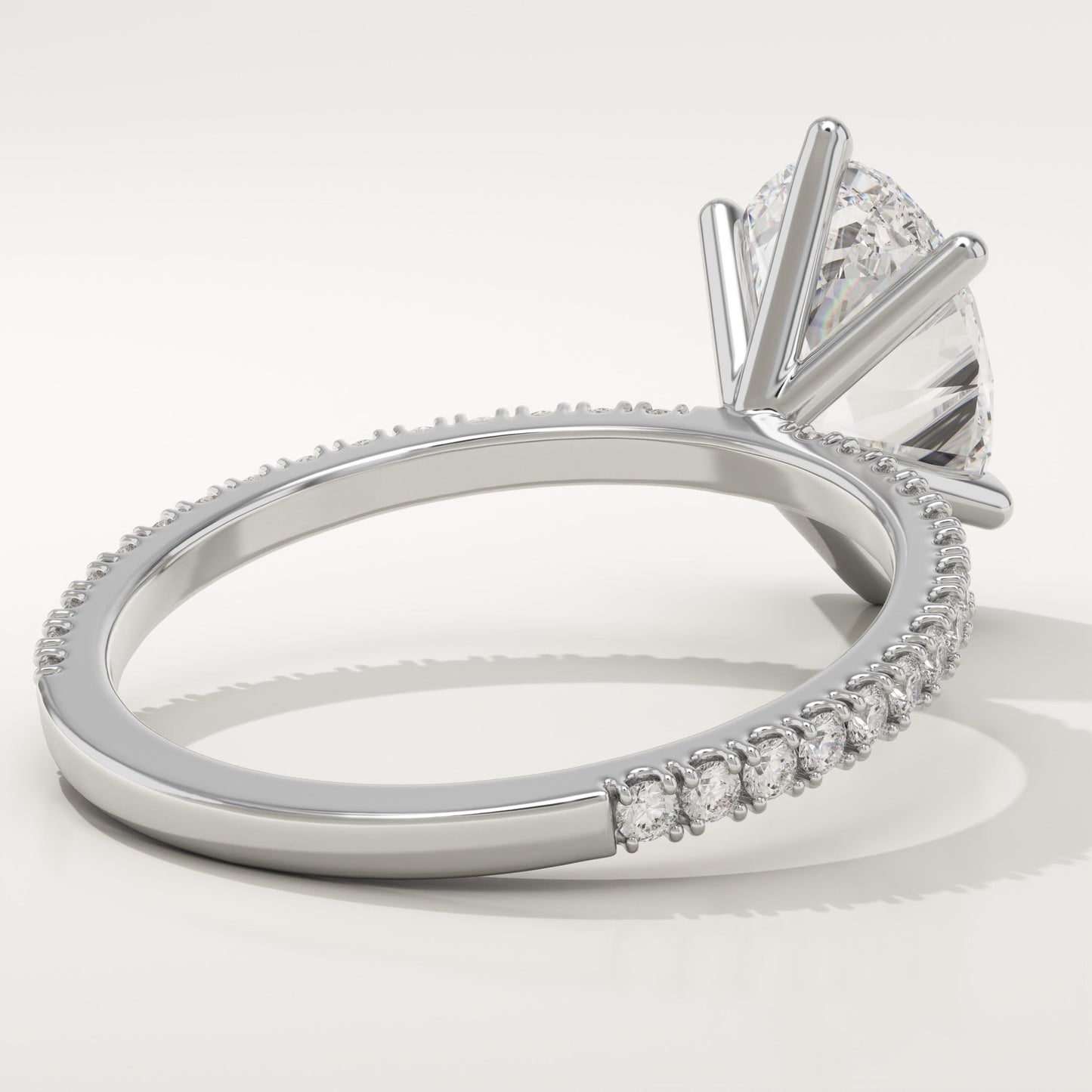 Oval Cut Pave Lab-Grown Diamond Engagement Ring
