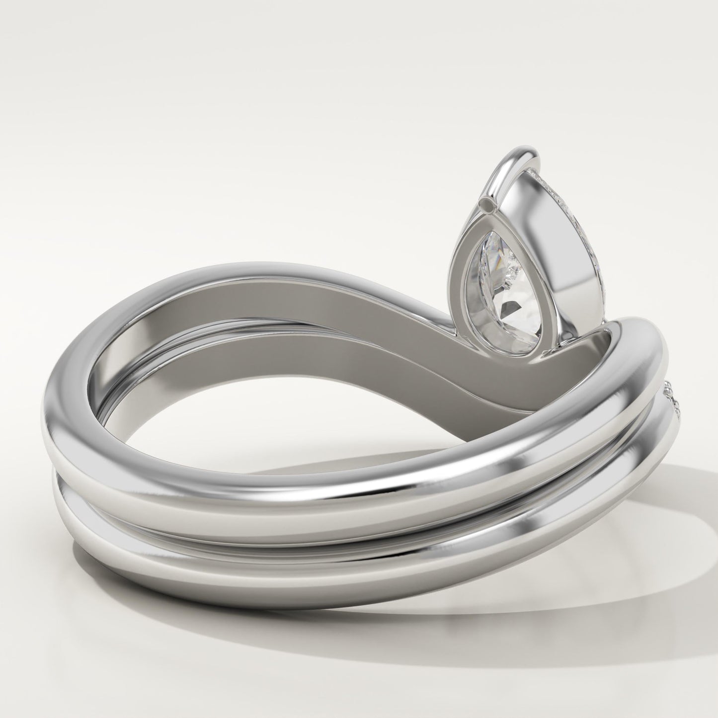 Pear Cut Solitaire Lab-Grown Diamond Bridal Set