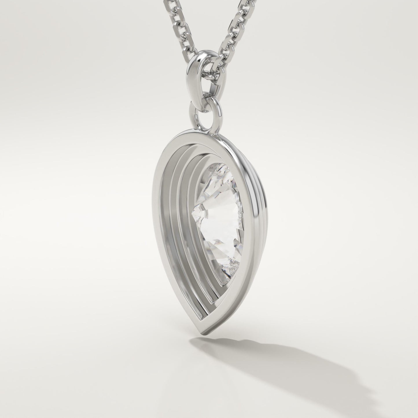 2 CT Pear Lab-Grown Diamond Solitaire & Bezel Necklace
