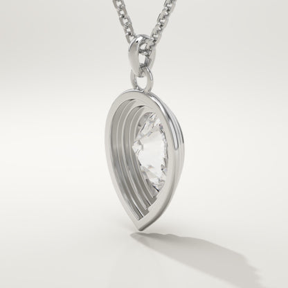 2 CT Pear Lab-Grown Diamond Solitaire & Bezel Necklace