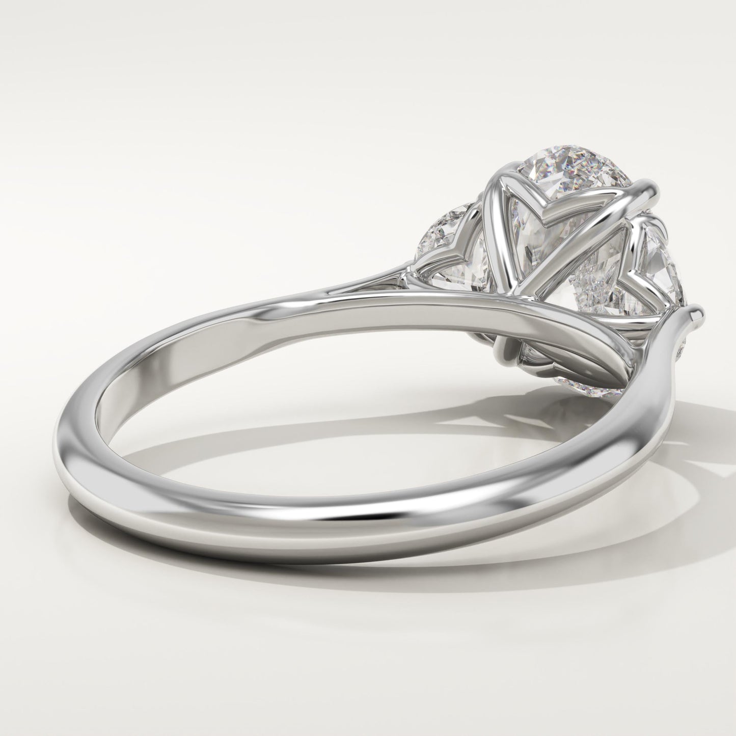 1.75 CT Oval Cut Three Stone Moissanite Engagement Ring
