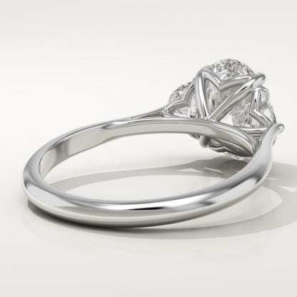 1.75 CT Oval Cut Three Stone Moissanite Engagement Ring