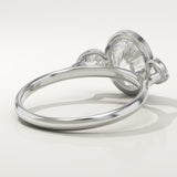 1.5 CT Oval Cut Three Stone Bezel Lab-Grown Diamond Engagement Ring