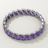 1.2 TCW Marquise Shaped February-Amethyst Birthstone Wedding Band