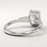 2.0 CT Emerald Cut Three Stone Lab-Grown Diamond Engagement Ring