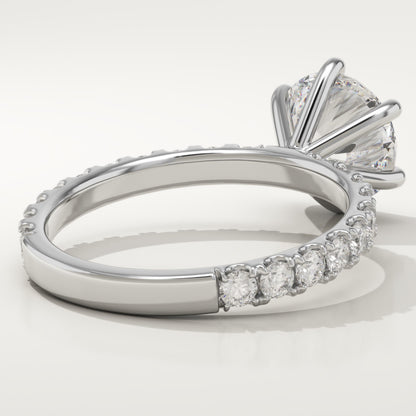 Round Cut Pave Lab-Grown Diamond Engagement Ring