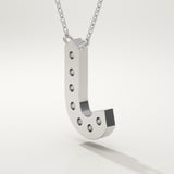 0.356 TCW Round Lab-Grown Diamond J Initial Necklace