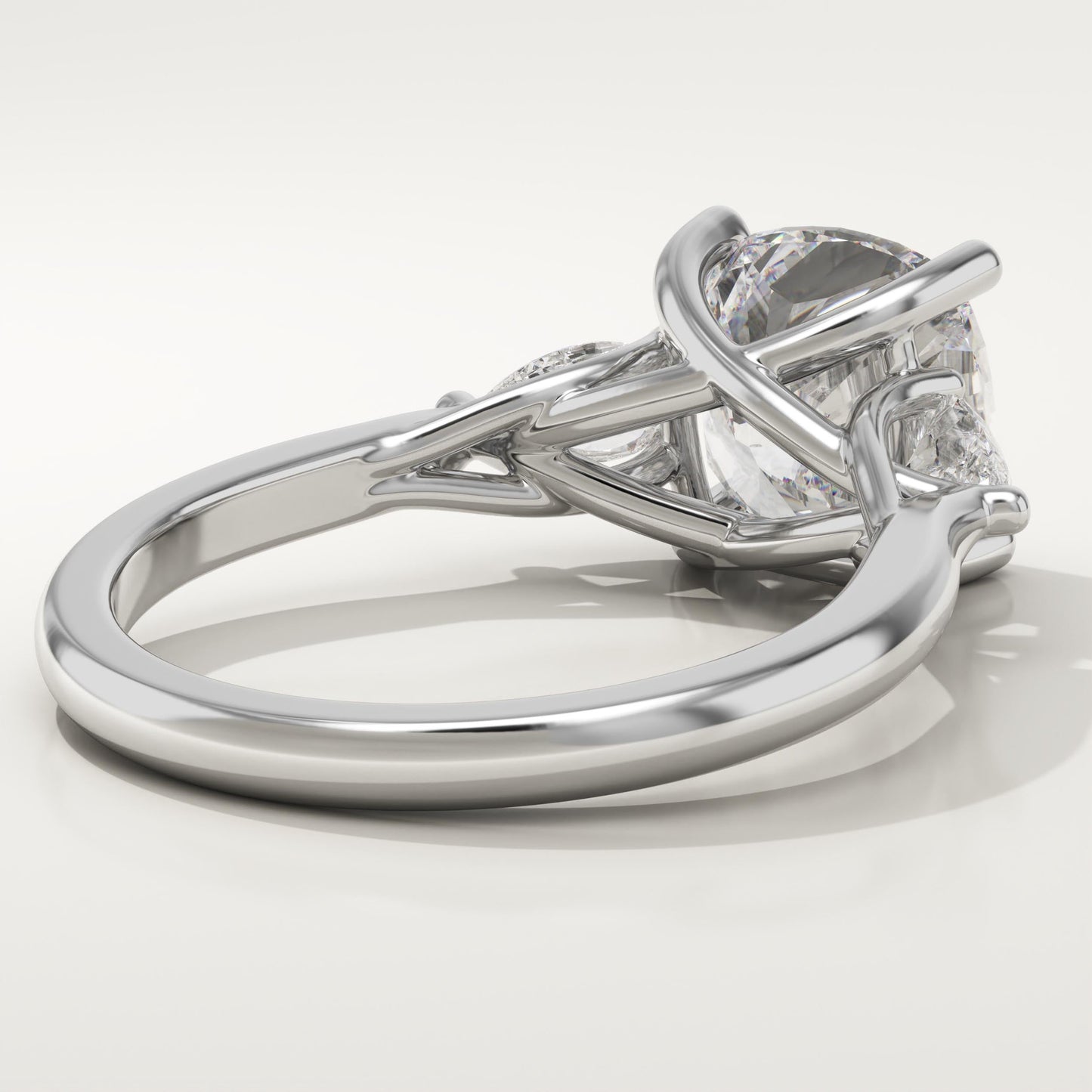 Cushion Cut Three Stone Lab-Grown Diamond Engagement Ring