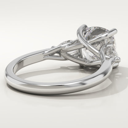 Cushion Cut Three Stone Lab-Grown Diamond Engagement Ring
