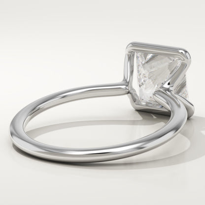 Princess Cut Half Bezel Lab-Grown Diamond Engagement Ring