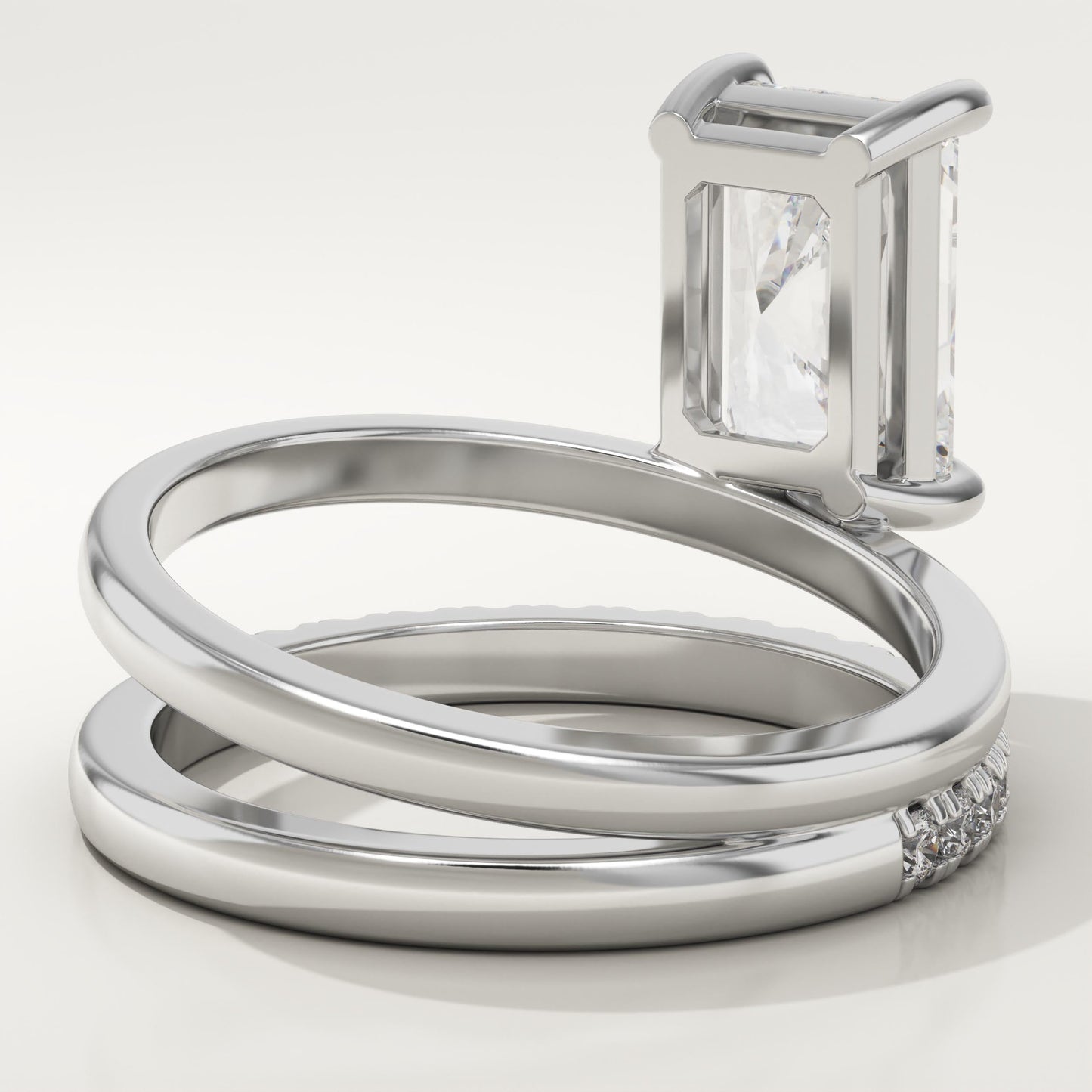 Radiant Cut Pave Lab-Grown Diamond Engagement Ring