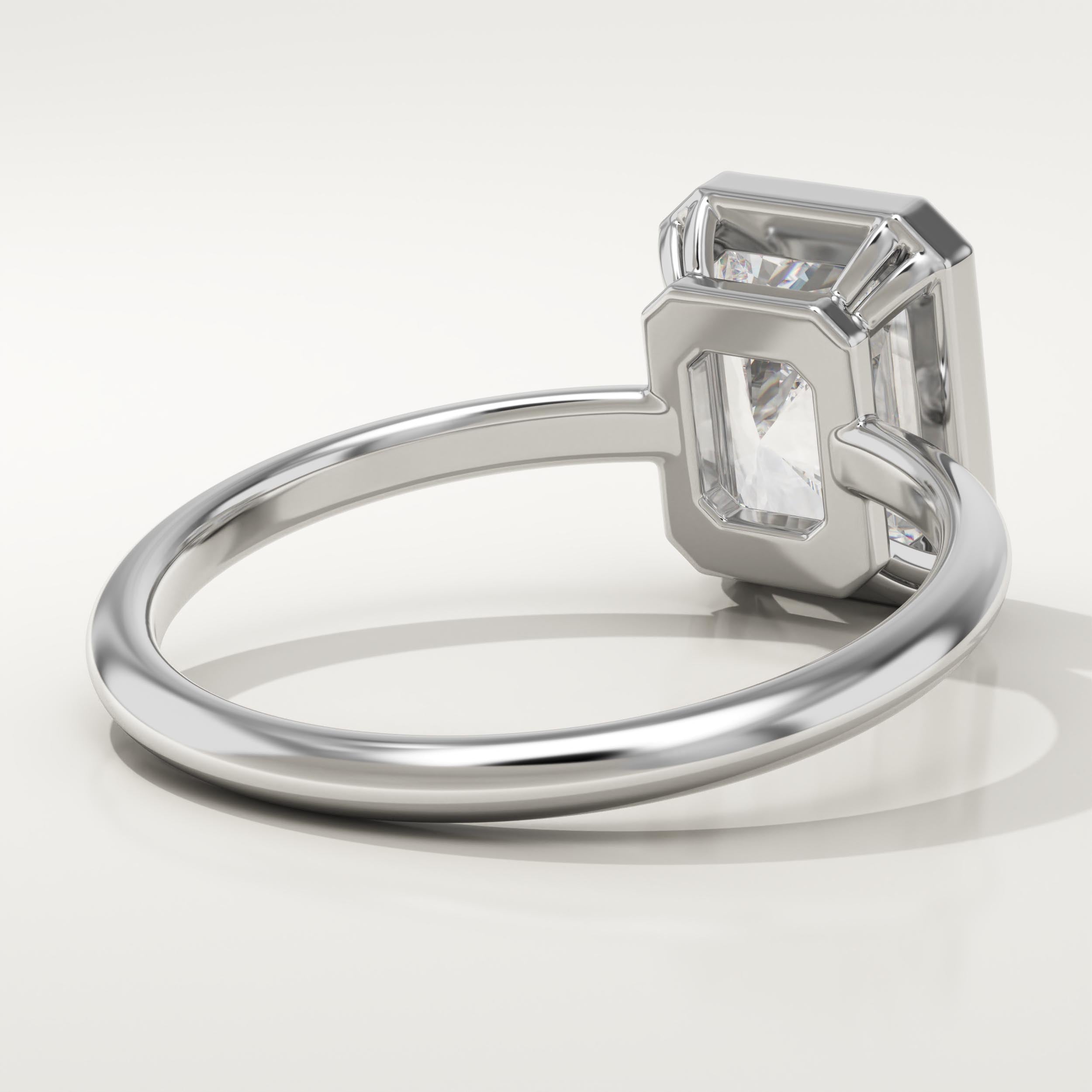 2.0 CT Radiant Cut Bezel Lab-Grown Diamond Engagement Ring