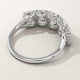 2.5 TCW Emerald Cut Lab-Grown Diamond Half Eternity Wedding Band