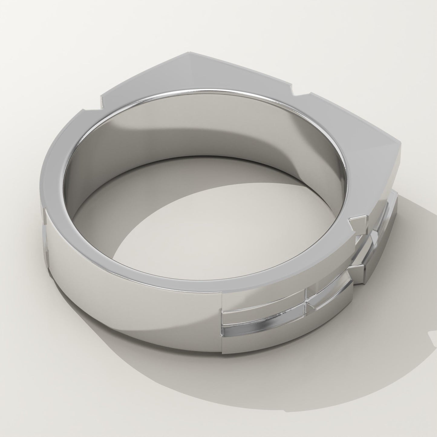 Geometric Wedding Band For Men